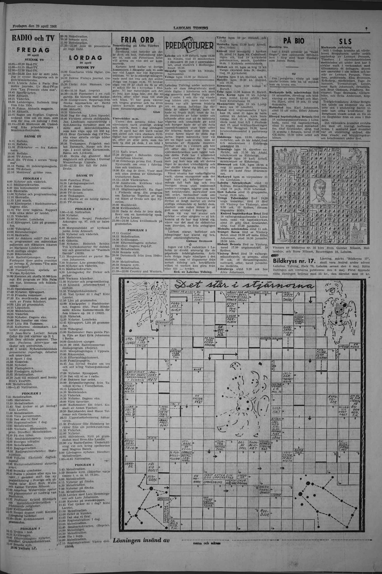 Laholms Tidning Fredag 29 april 1966, sida 7