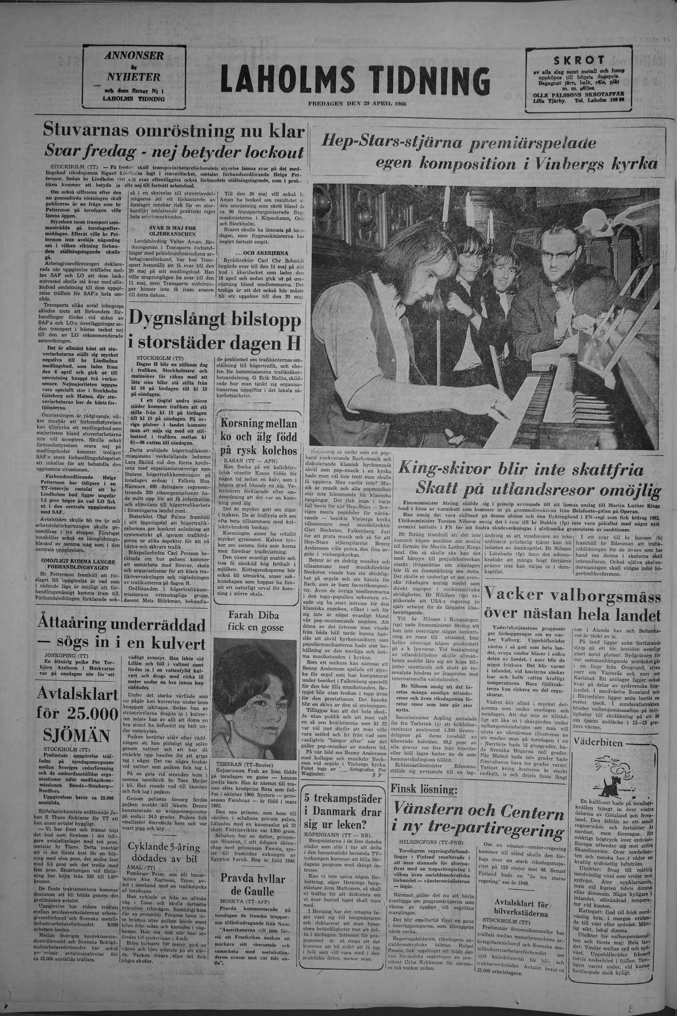 Laholms Tidning Fredag 29 april 1966, sida 8