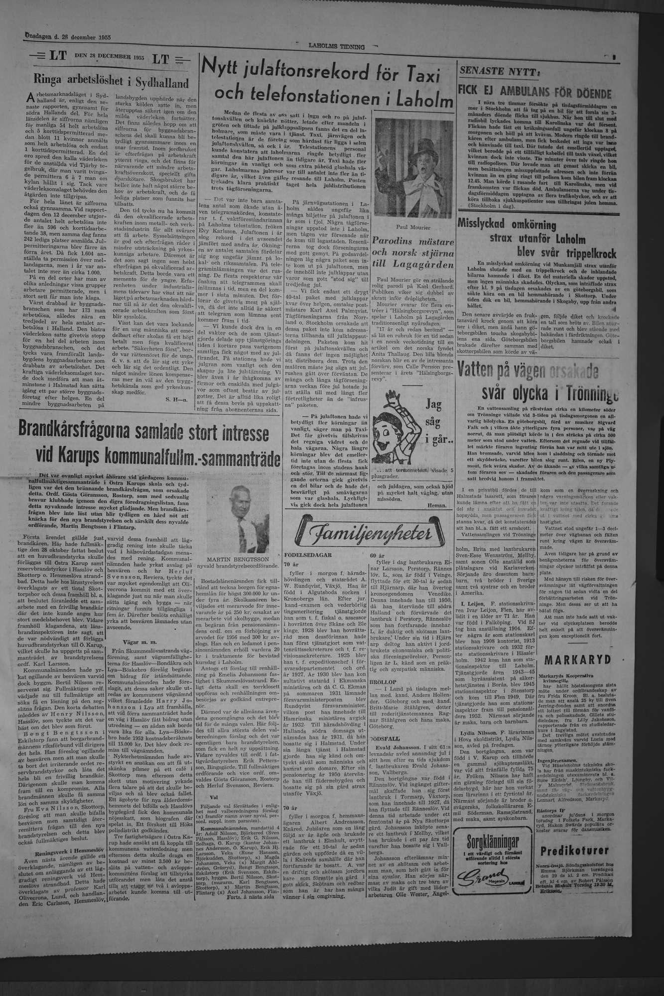 Laholms Tidning Onsdag 28 december 1955, sida 3