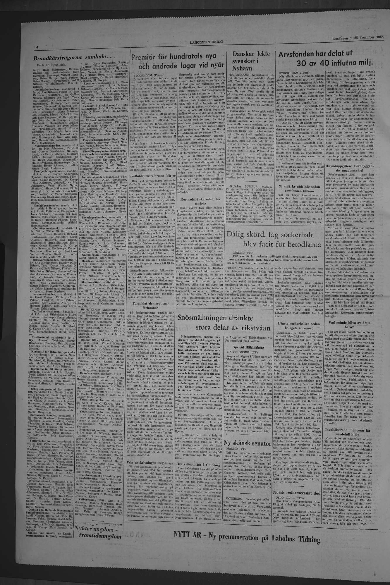 Laholms Tidning Onsdag 28 december 1955, sida 4
