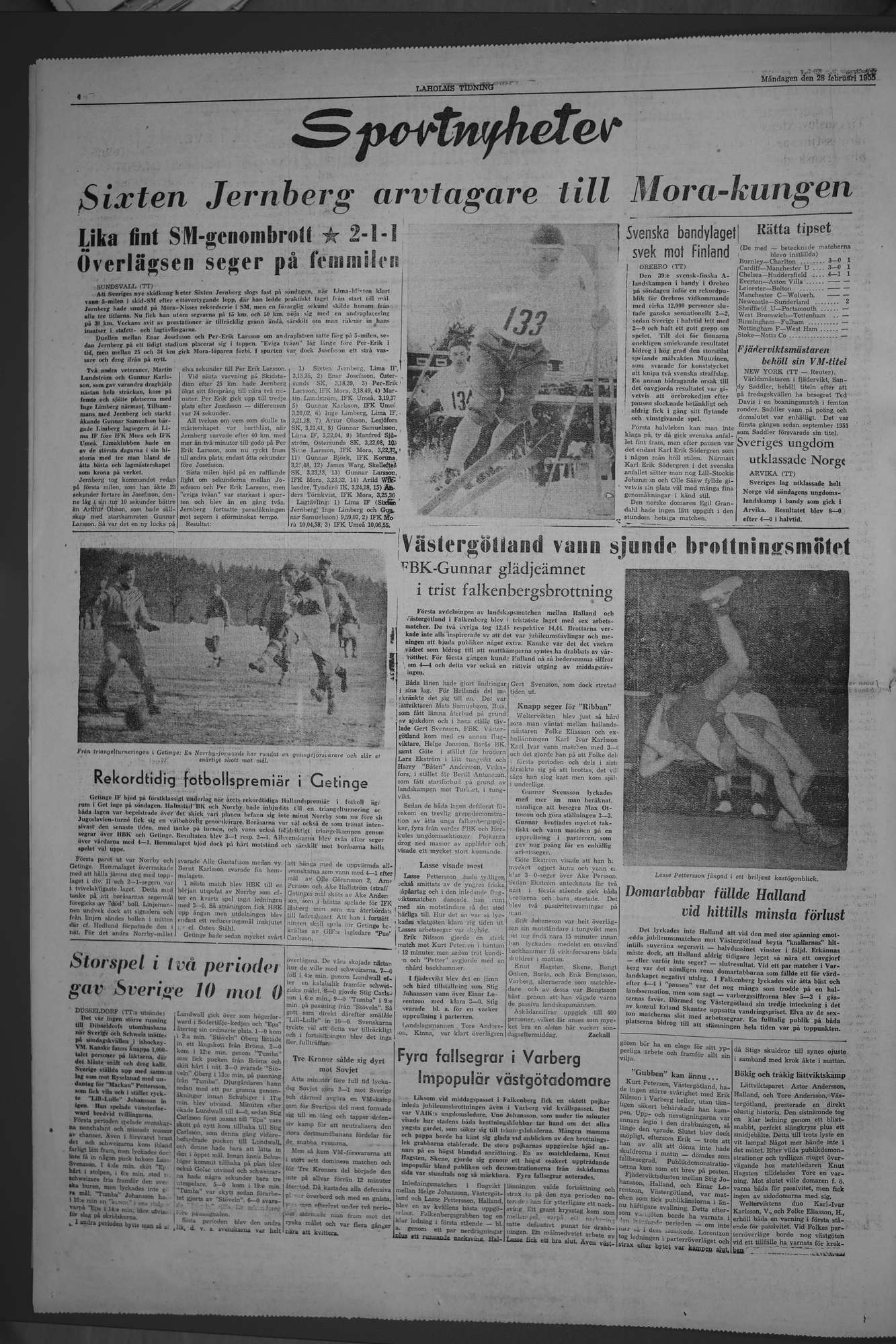 Laholms Tidning Måndag 28 februari 1955, sida 4