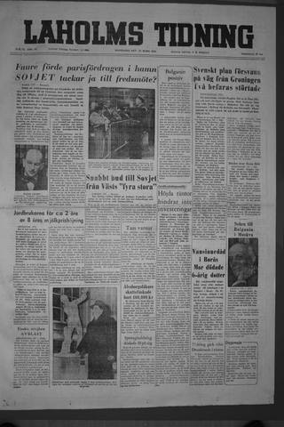 Förstasidan, Måndag 28 mars 1955