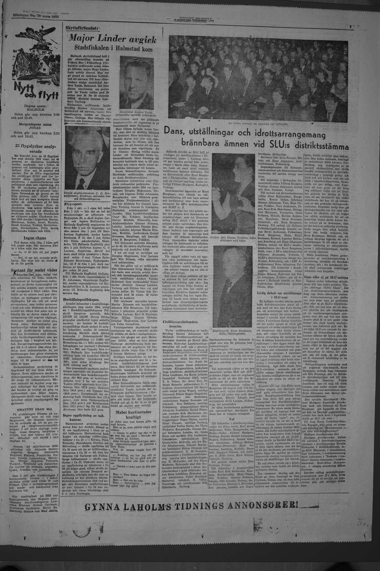Laholms Tidning Måndag 28 mars 1955, sida 7