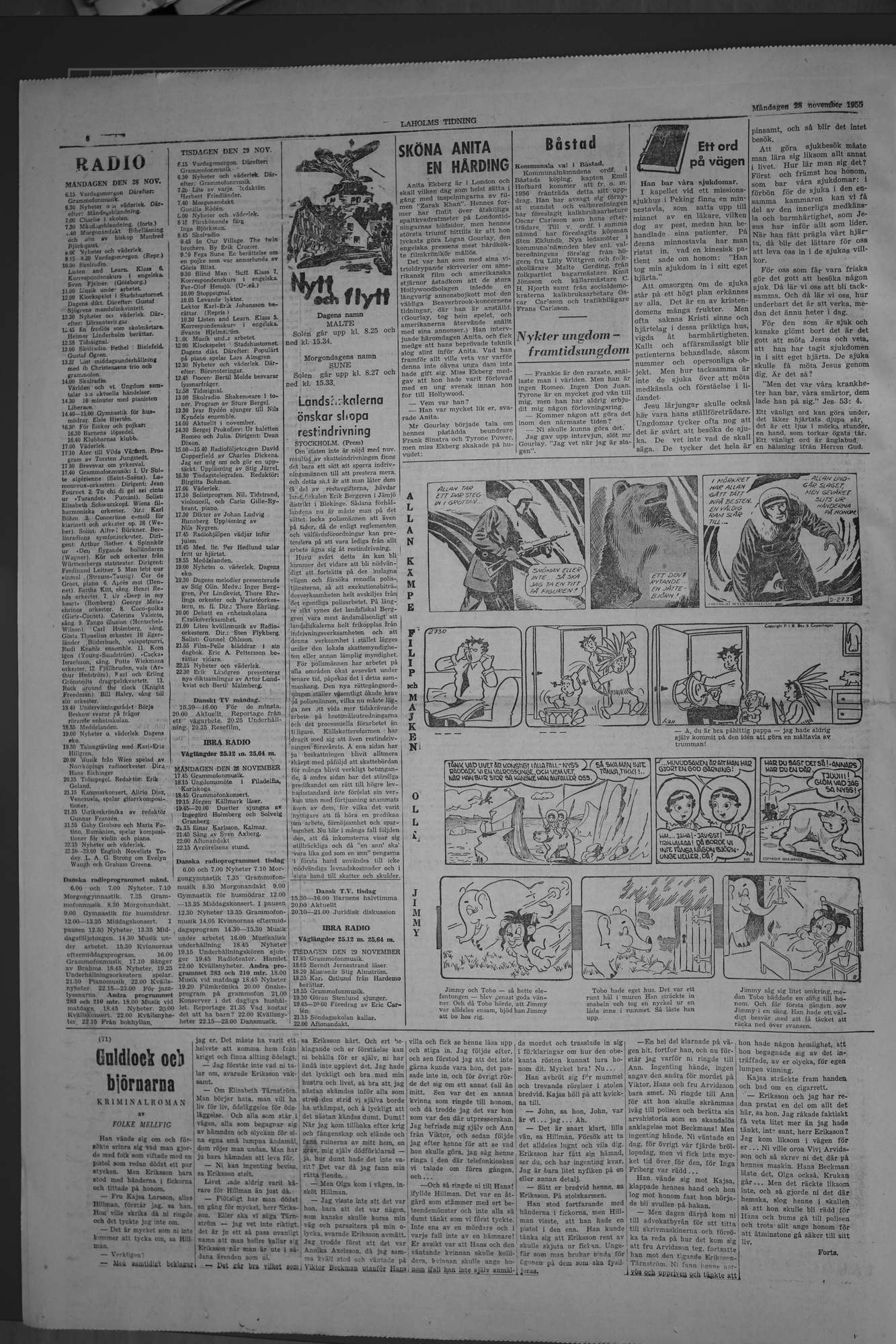 Laholms Tidning Måndag 28 november 1955, sida 6