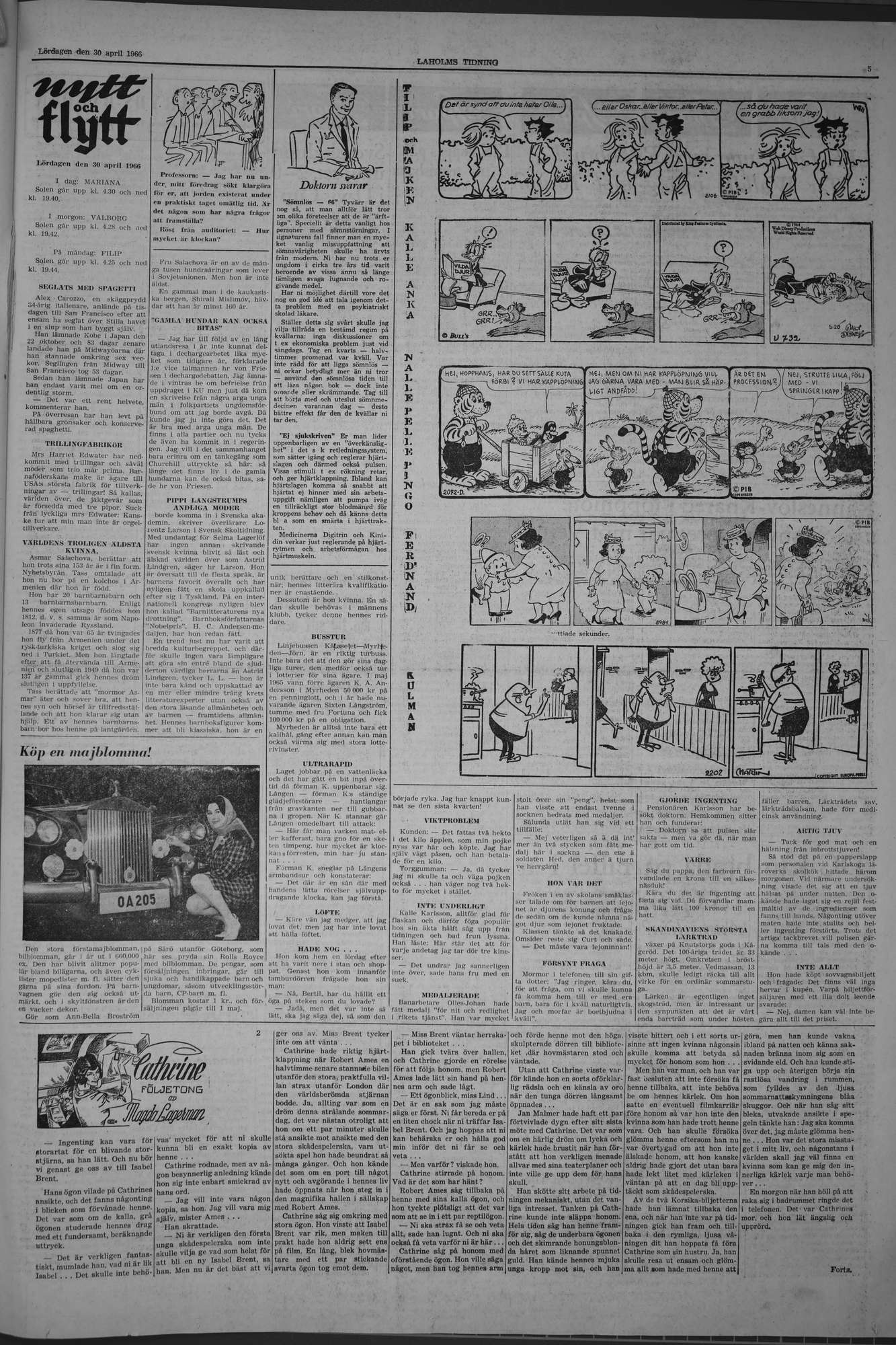 Laholms Tidning Lördag 30 april 1966, sida 5