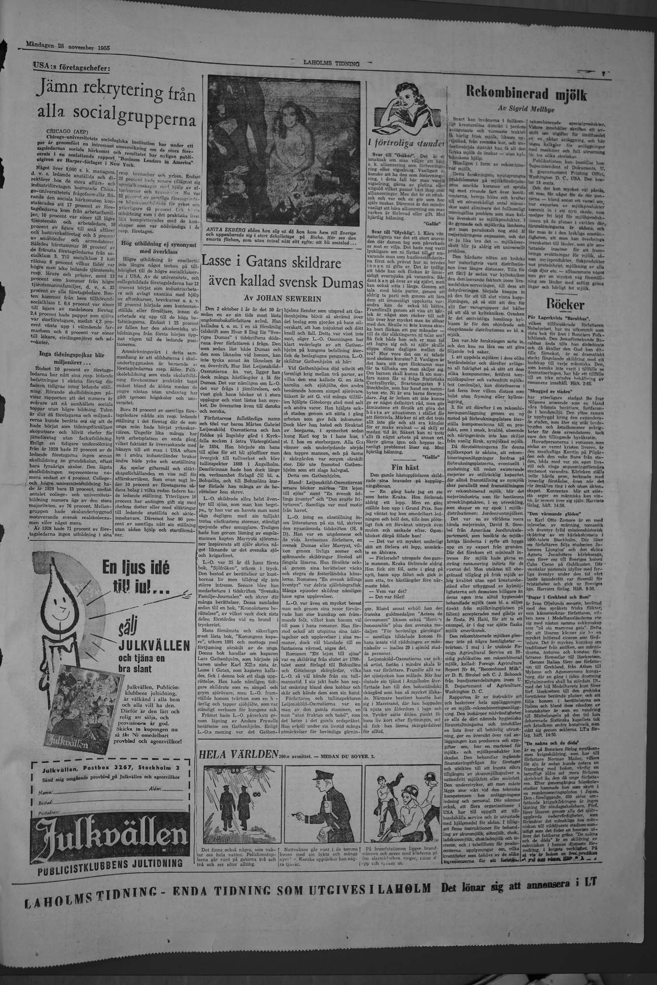 Laholms Tidning Måndag 28 november 1955, sida 7