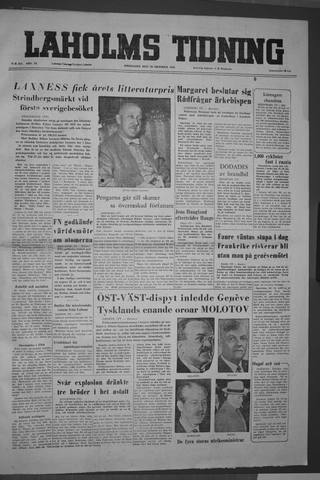 Förstasidan, Fredag 28 oktober 1955