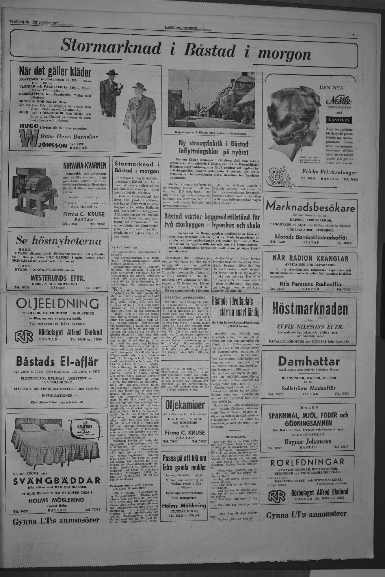 Laholms Tidning Fredag 28 oktober 1955, sida 5