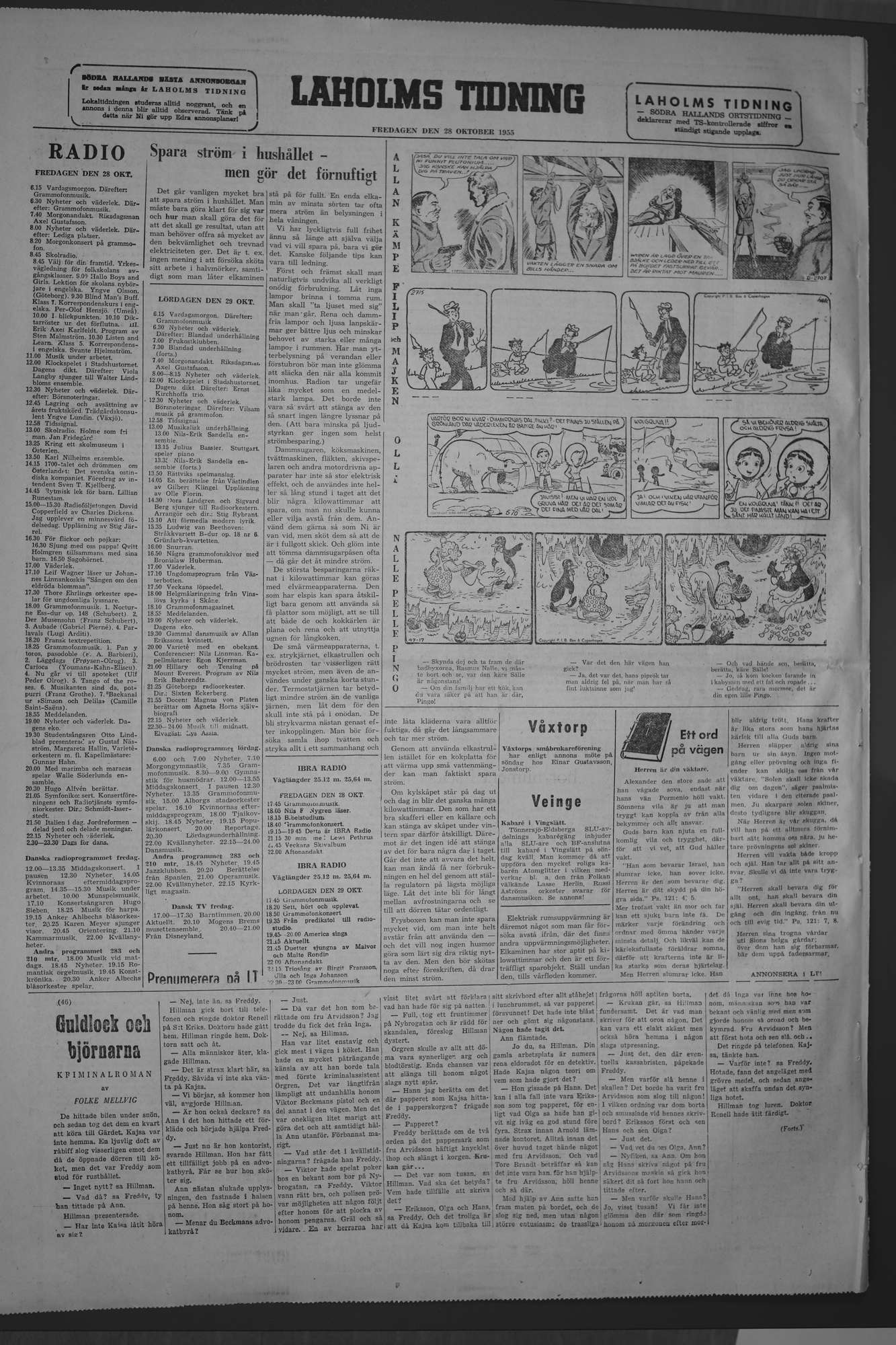 Laholms Tidning Fredag 28 oktober 1955, sida 8