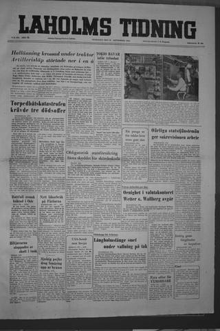Förstasidan, Onsdag 28 september 1955