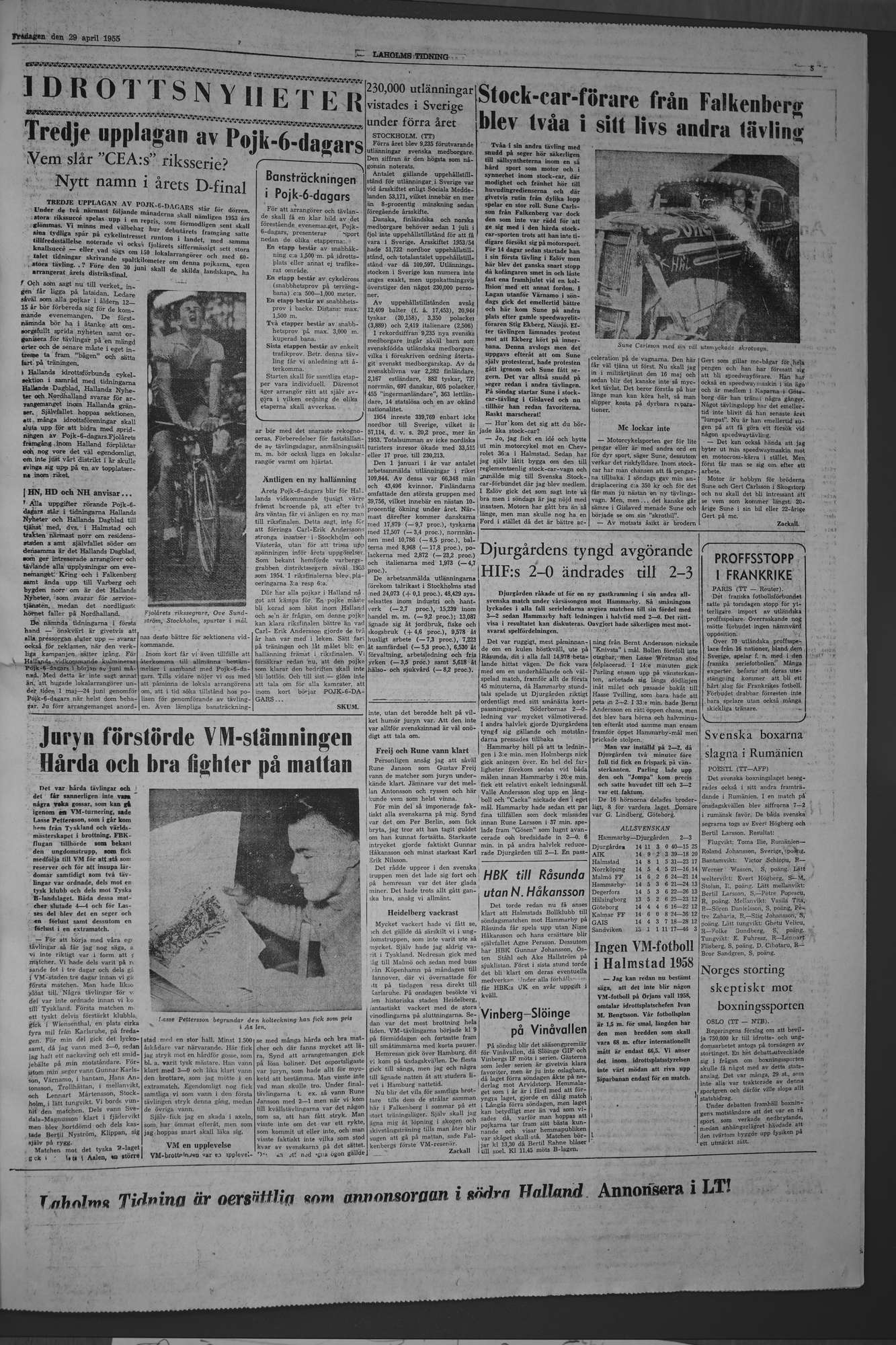 Laholms Tidning Fredag 29 april 1955, sida 5