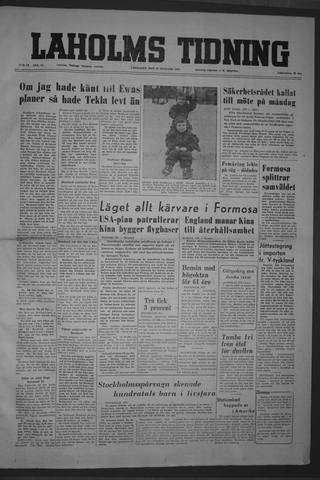 Förstasidan, Lördag 29 januari 1955