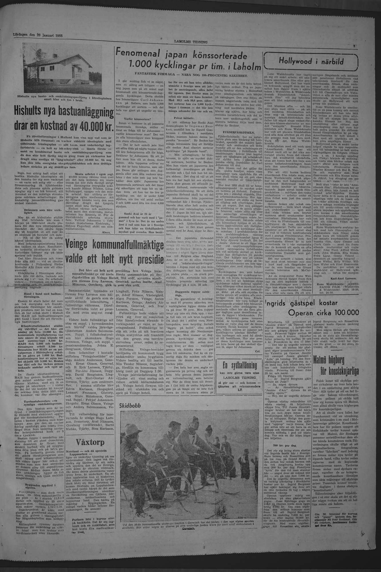 Laholms Tidning Lördag 29 januari 1955, sida 5