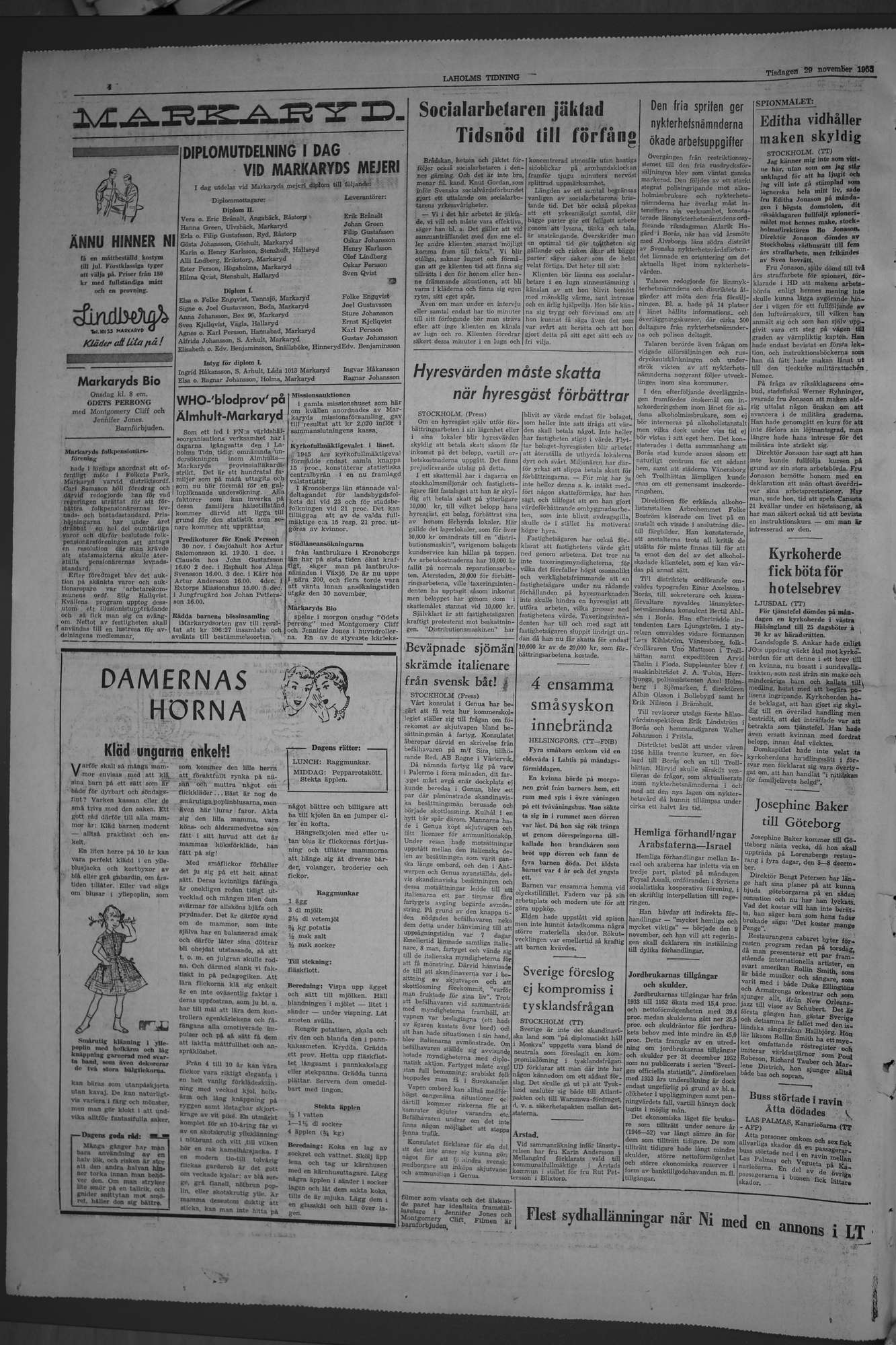 Laholms Tidning Tisdag 29 november 1955, sida 4