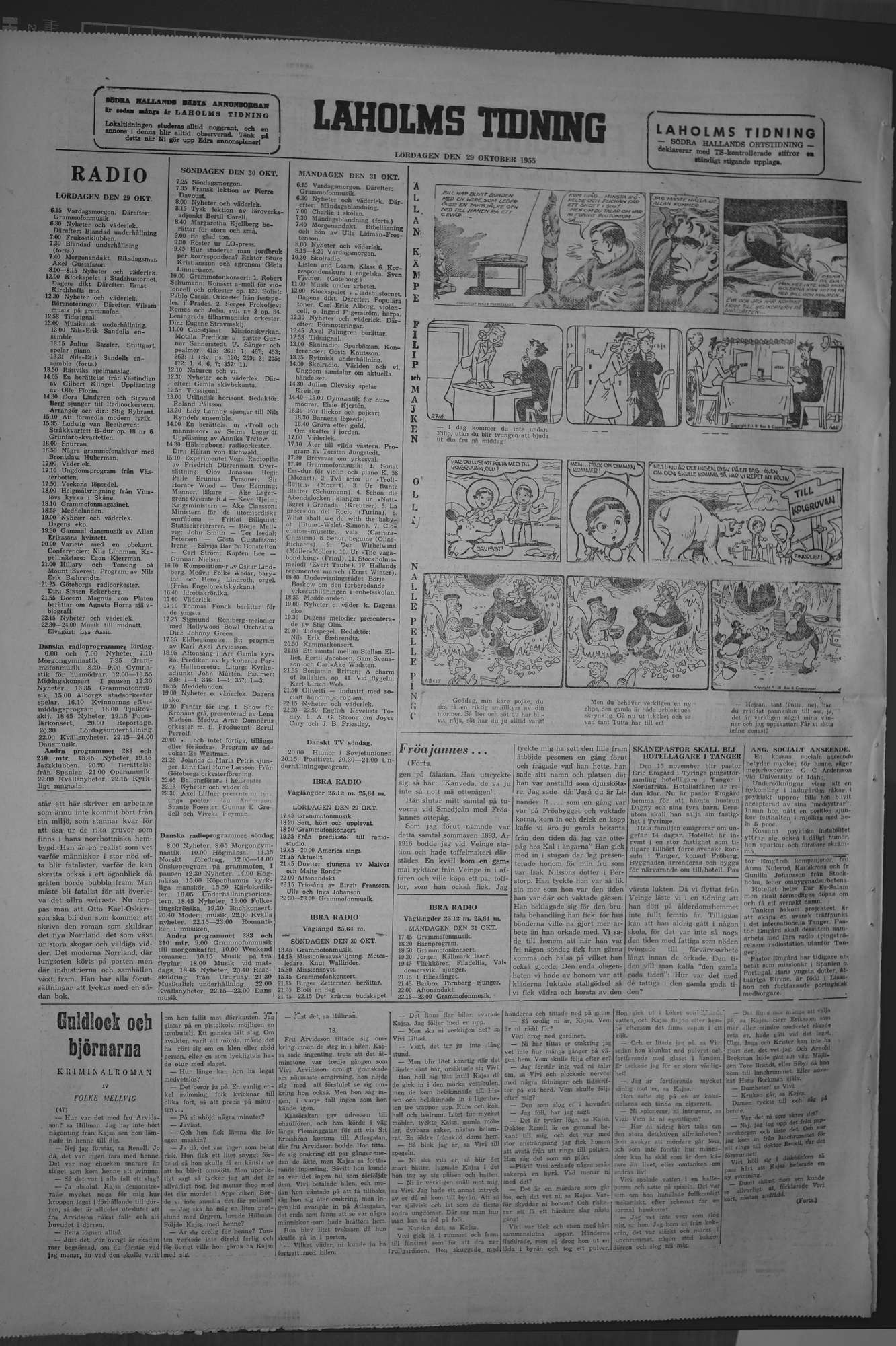Laholms Tidning Lördag 29 oktober 1955, sida 8