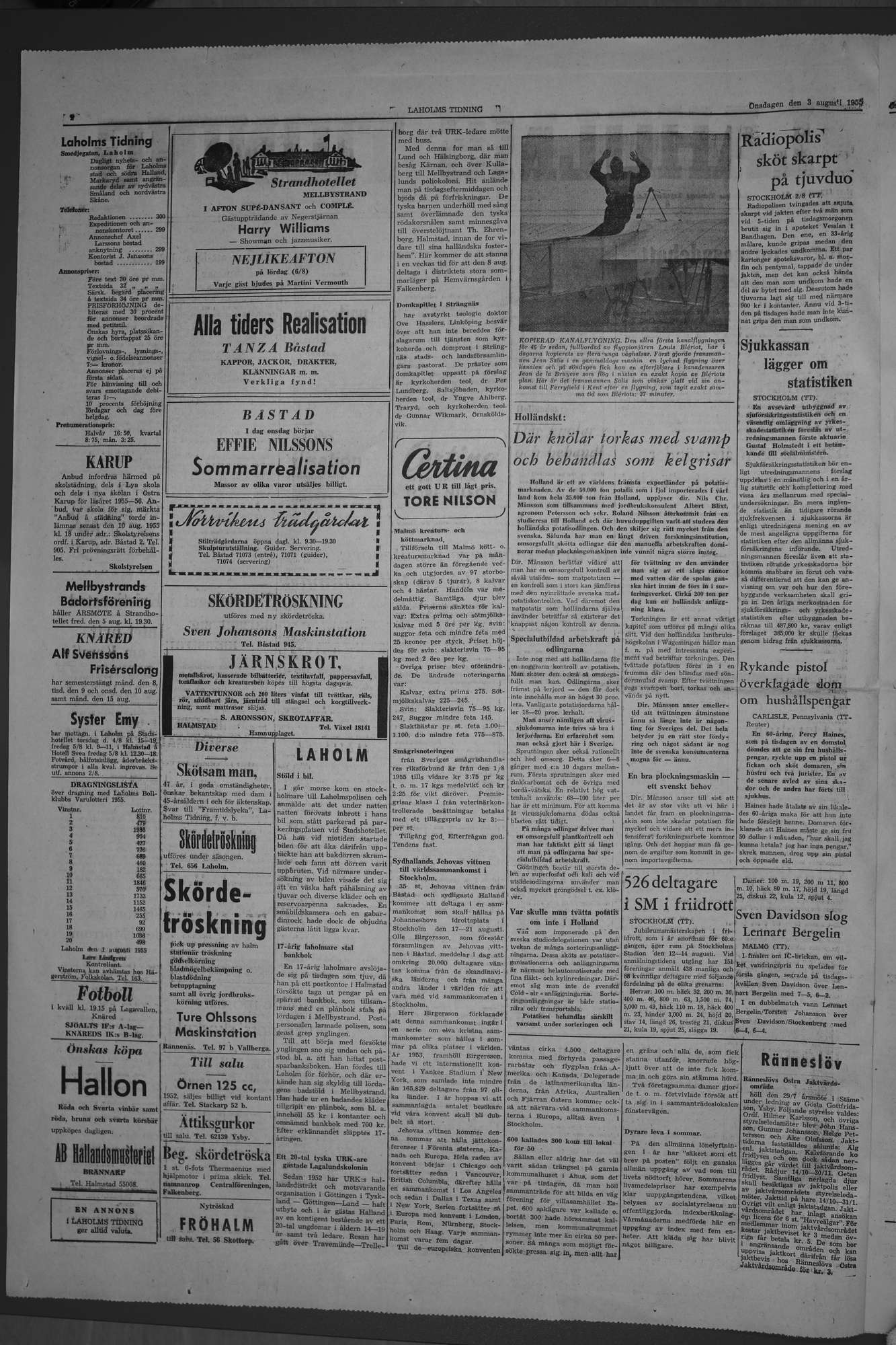 Laholms Tidning Onsdag 3 augusti 1955, sida 2