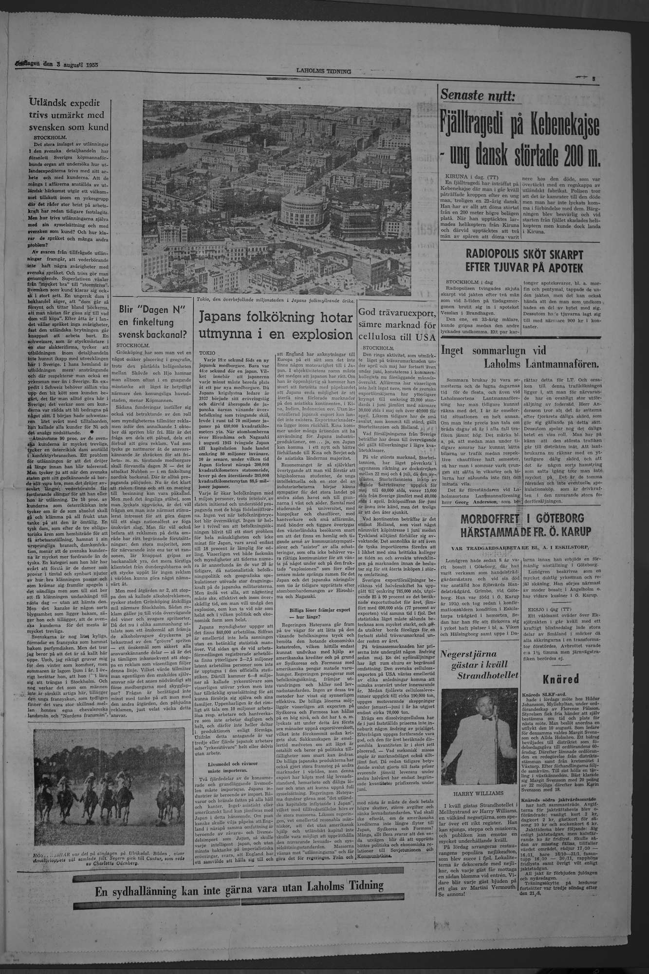 Laholms Tidning Onsdag 3 augusti 1955, sida 3