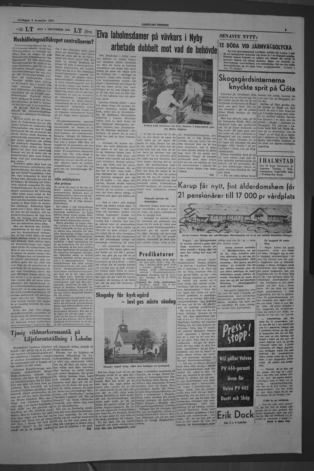 Laholms Tidning Lördag 3 december 1955, sida 3