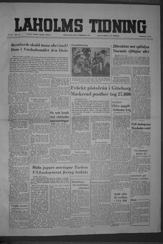 Förstasidan, Torsdag 3 februari 1955