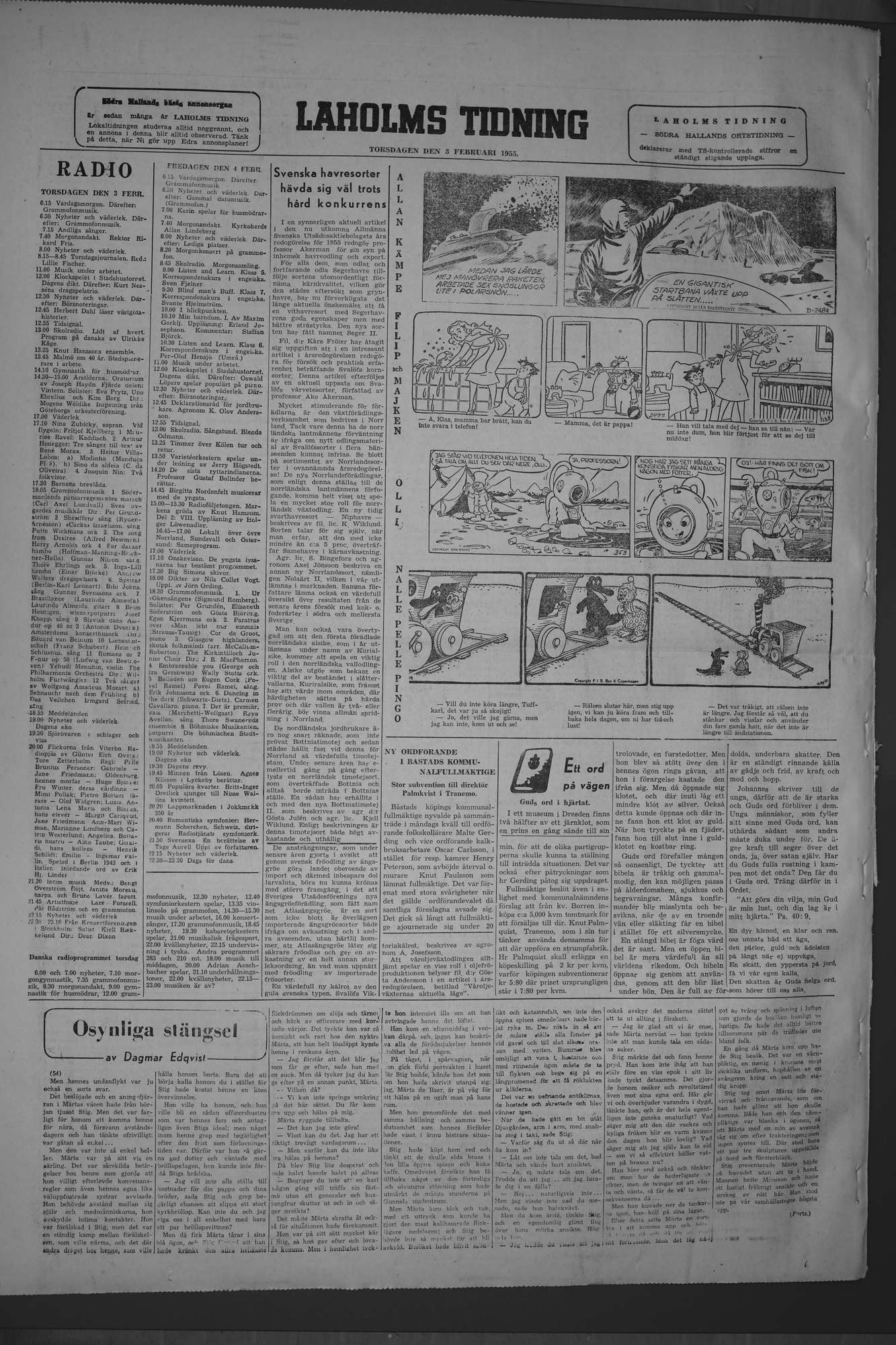Laholms Tidning Torsdag 3 februari 1955, sida 6