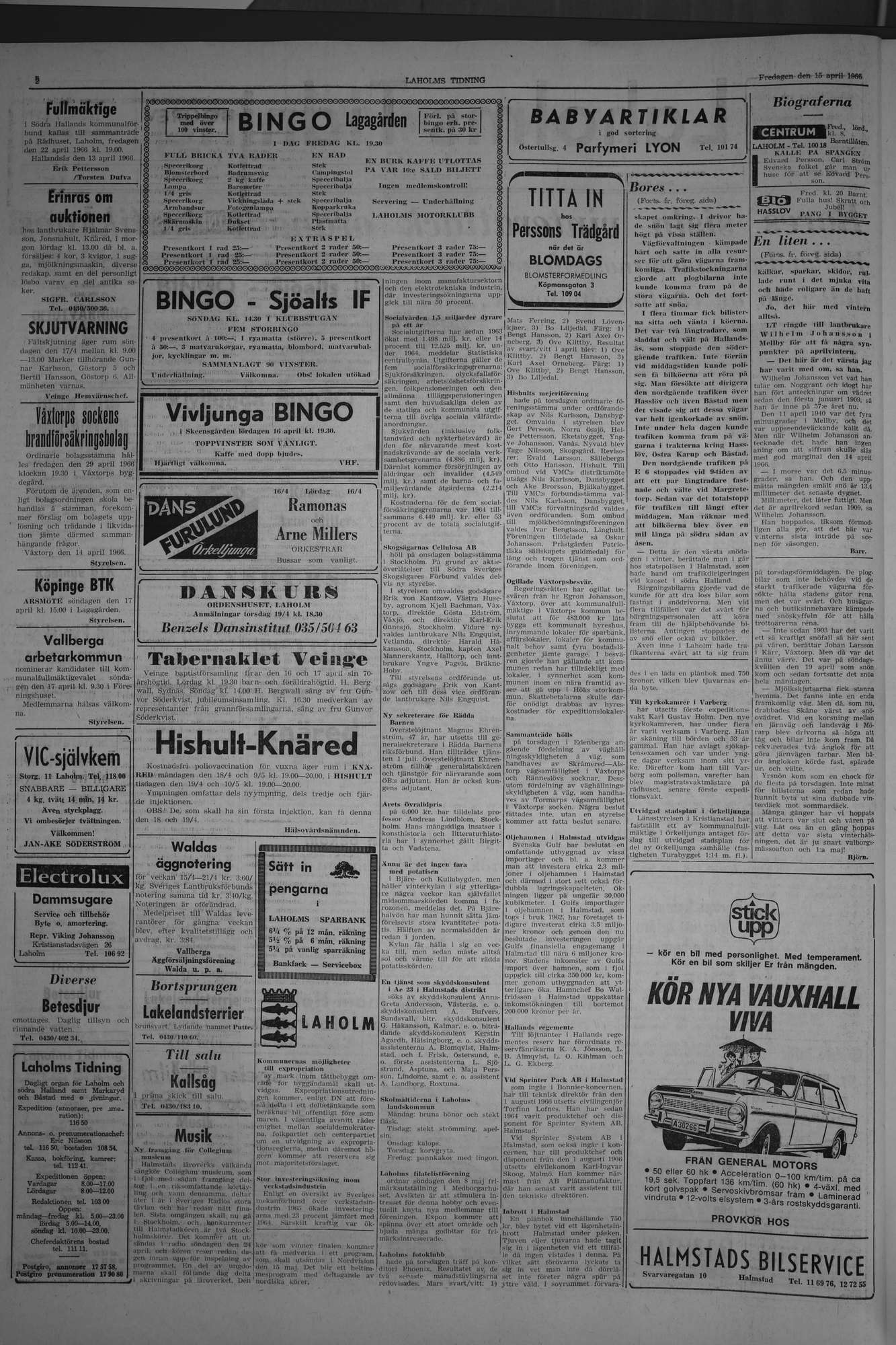 Laholms Tidning Fredag 15 april 1966, sida 2