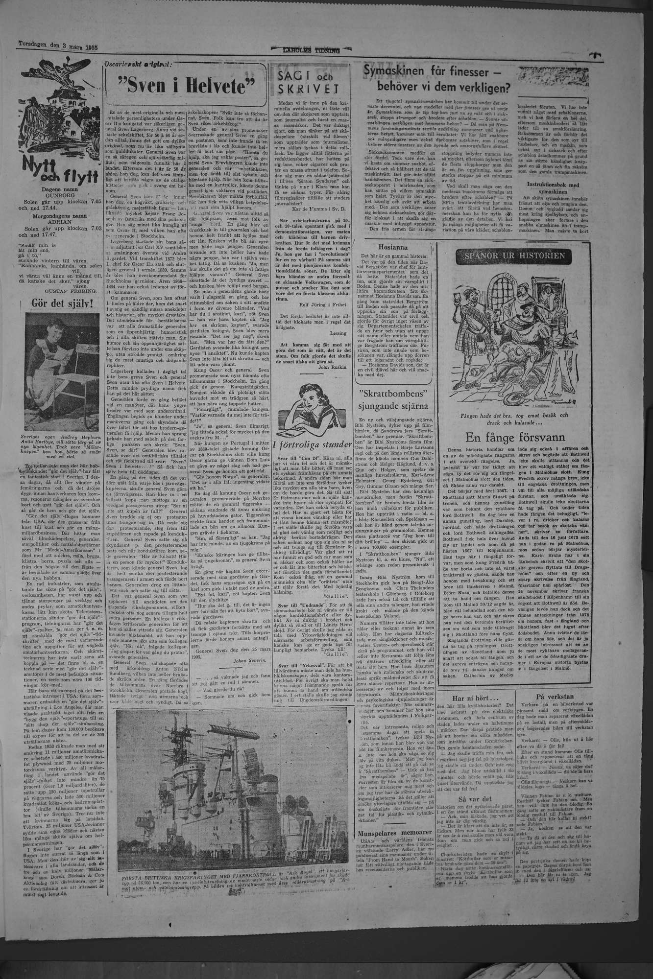Laholms Tidning Torsdag 3 mars 1955, sida 5
