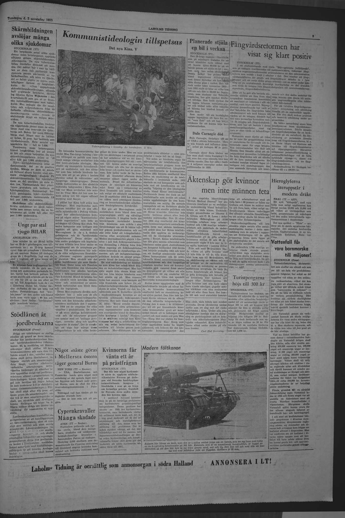 Laholms Tidning Torsdag 3 november 1955, sida 5