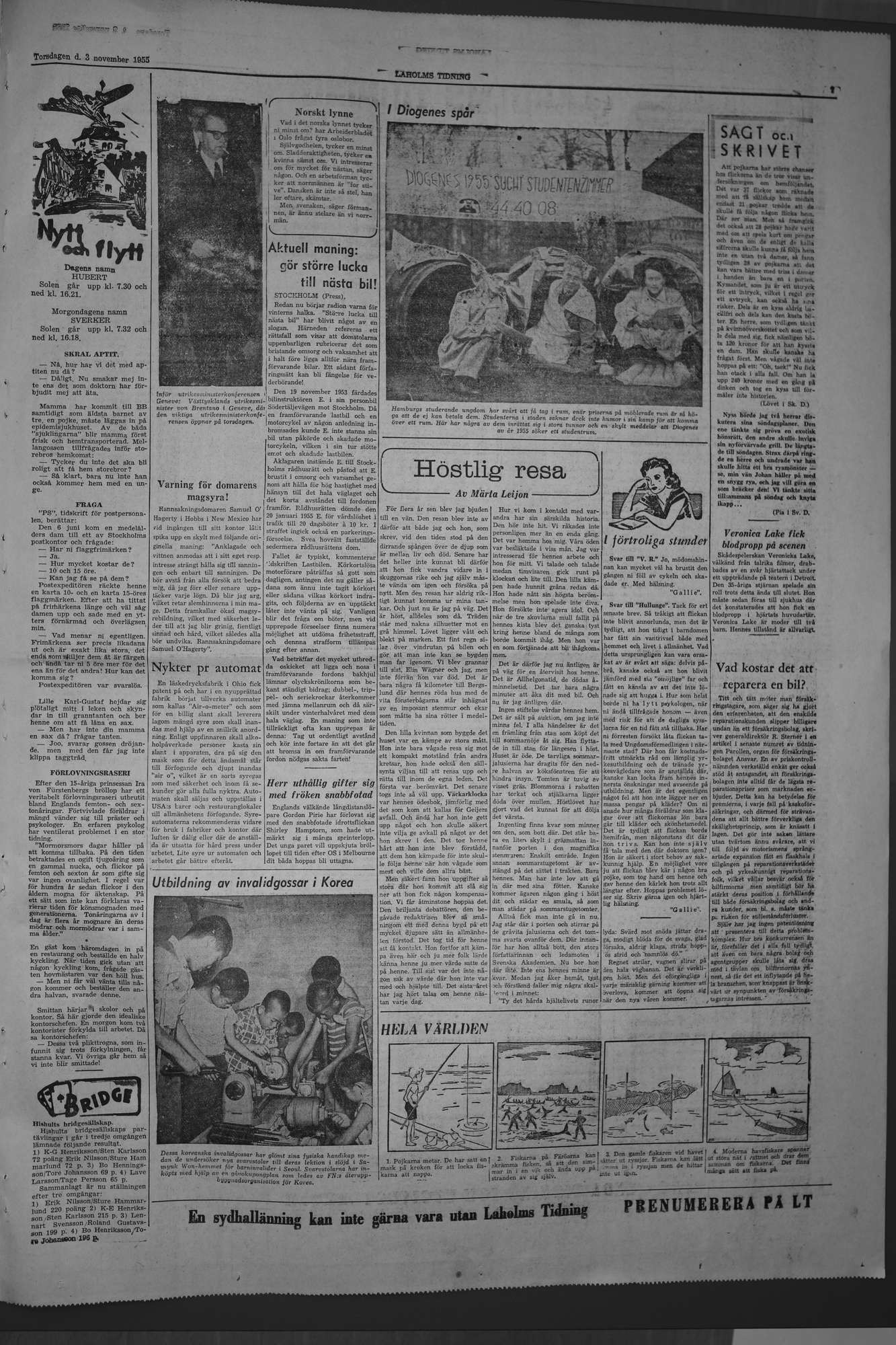 Laholms Tidning Torsdag 3 november 1955, sida 7