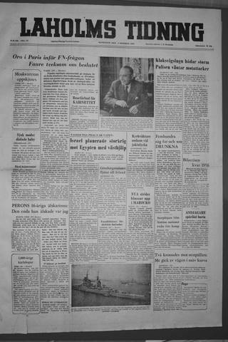 Förstasidan, Måndag 3 oktober 1955