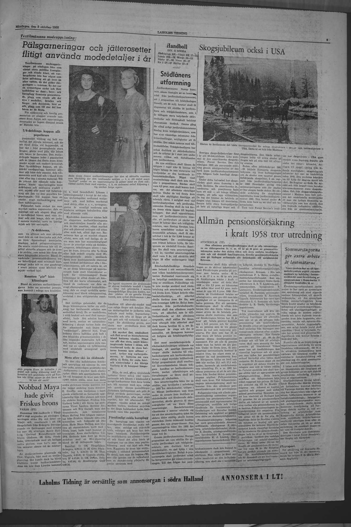 Laholms Tidning Måndag 3 oktober 1955, sida 5
