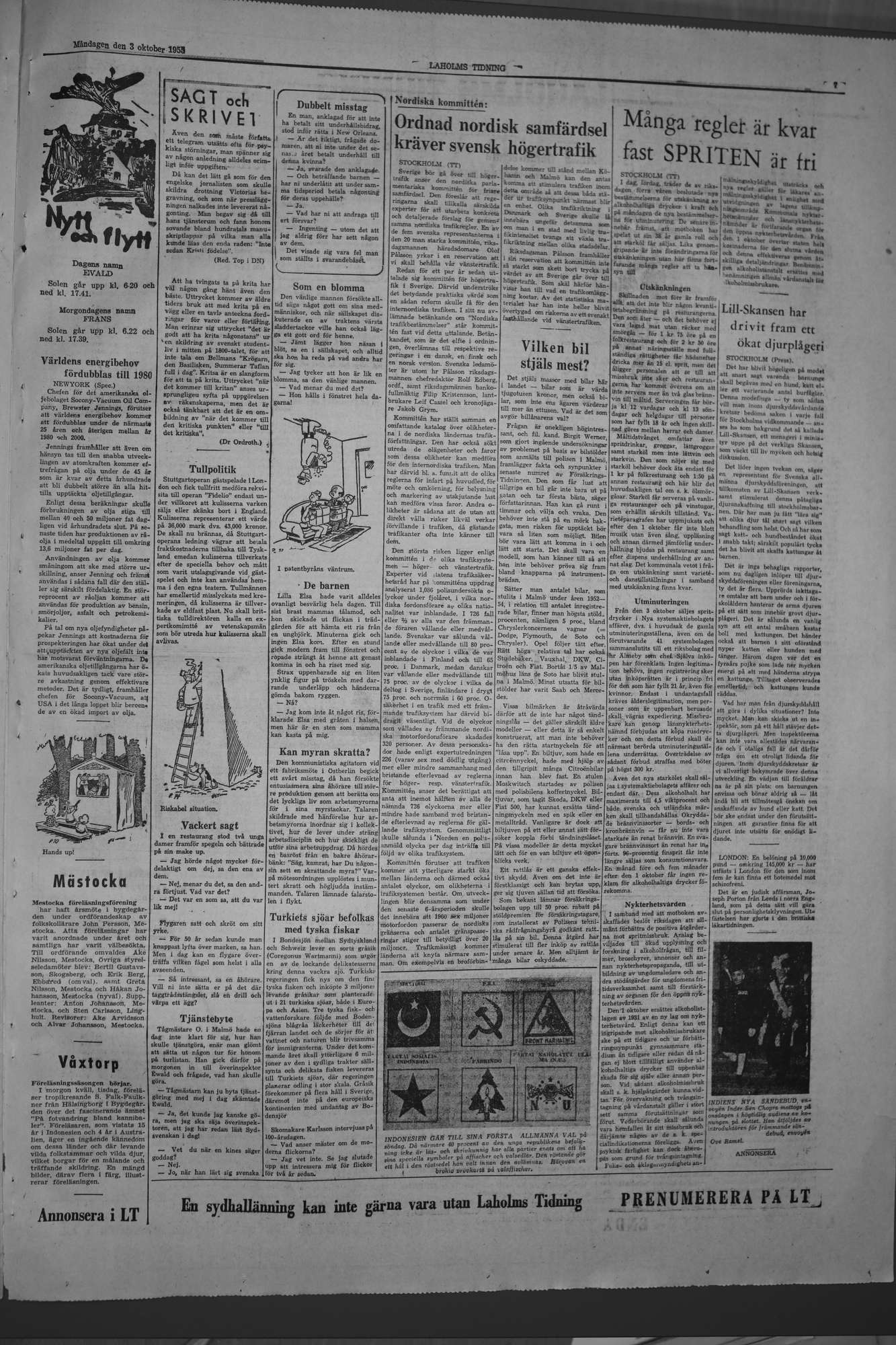 Laholms Tidning Måndag 3 oktober 1955, sida 7