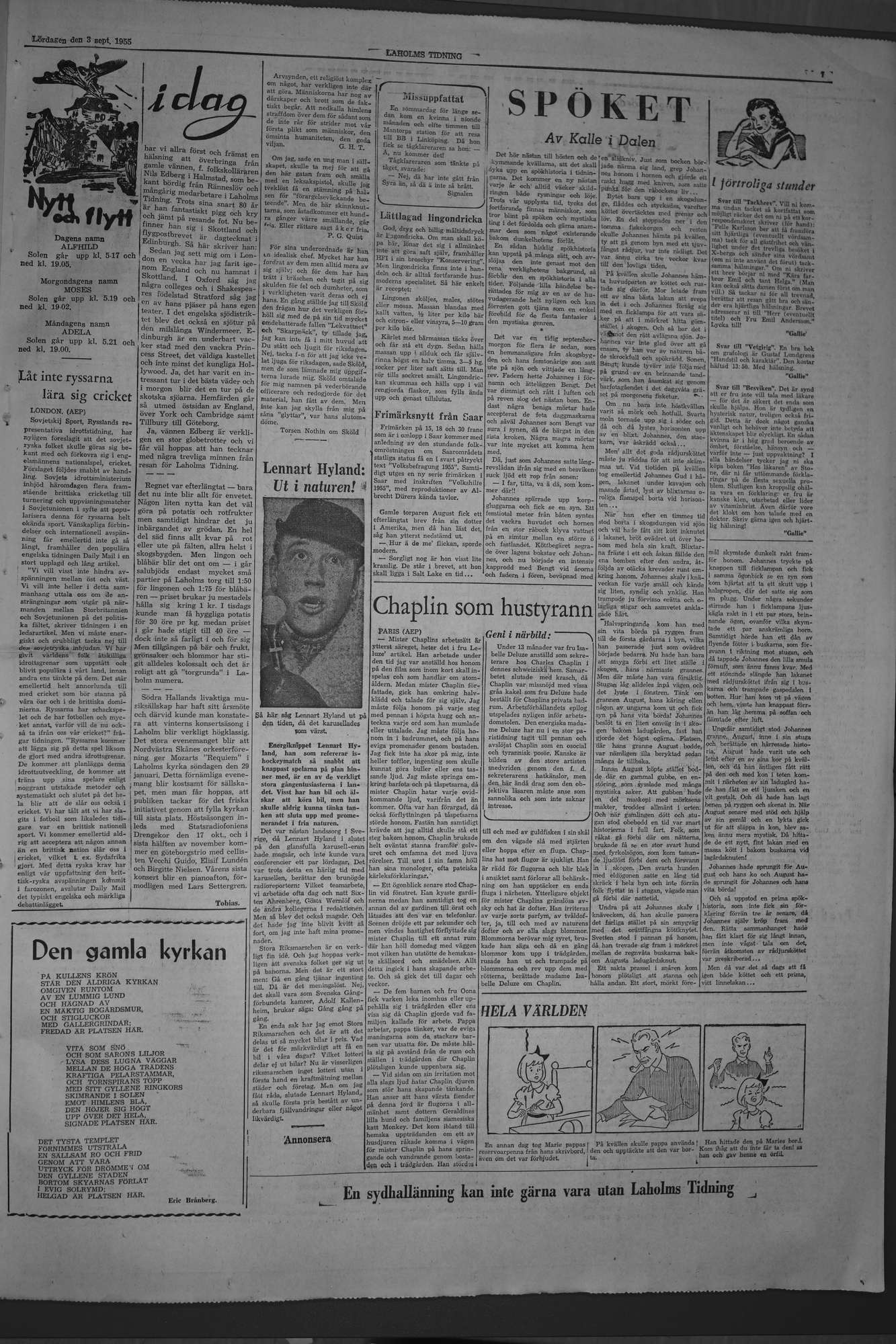 Laholms Tidning Lördag 3 september 1955, sida 7