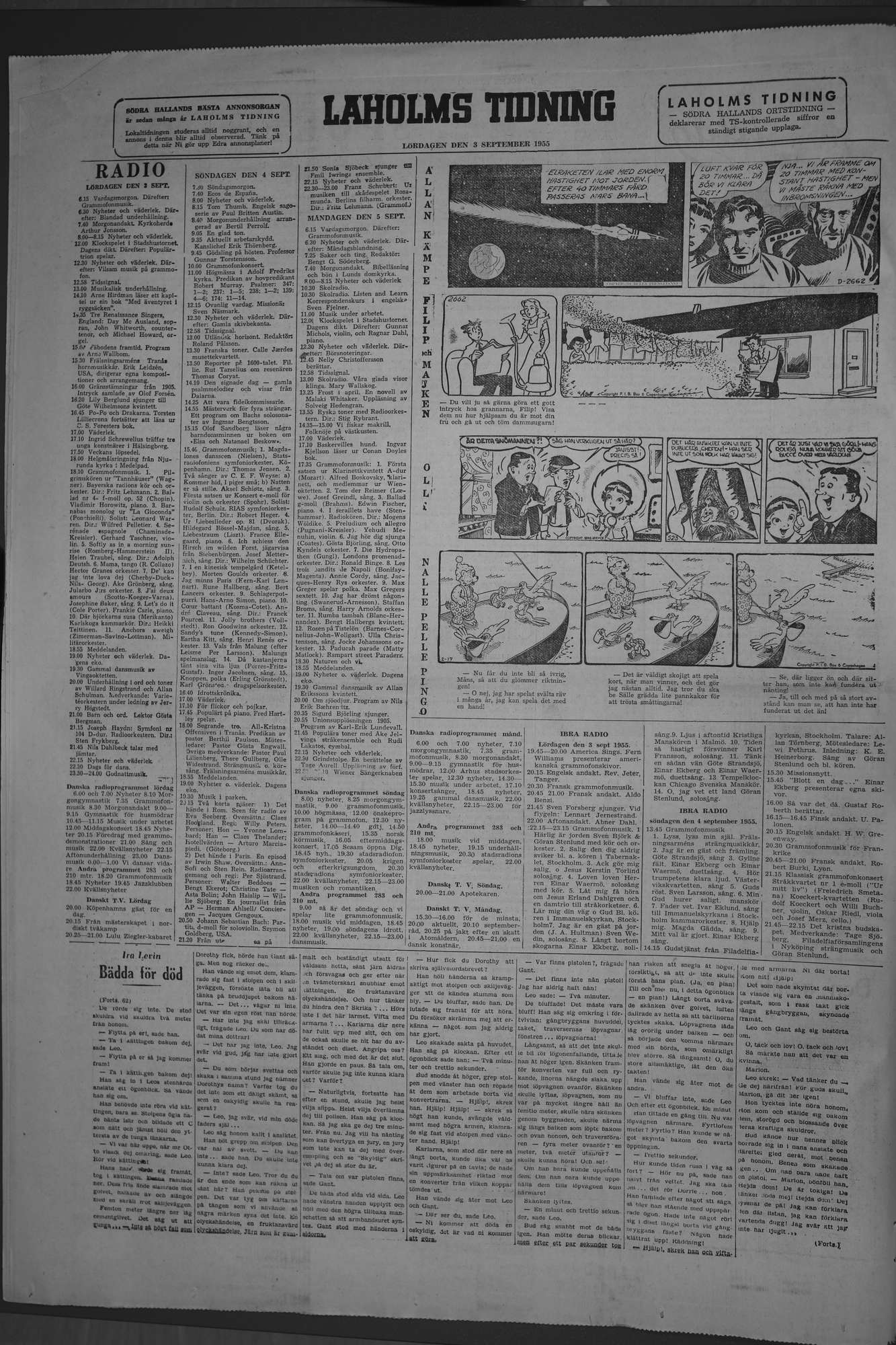 Laholms Tidning Lördag 3 september 1955, sida 8