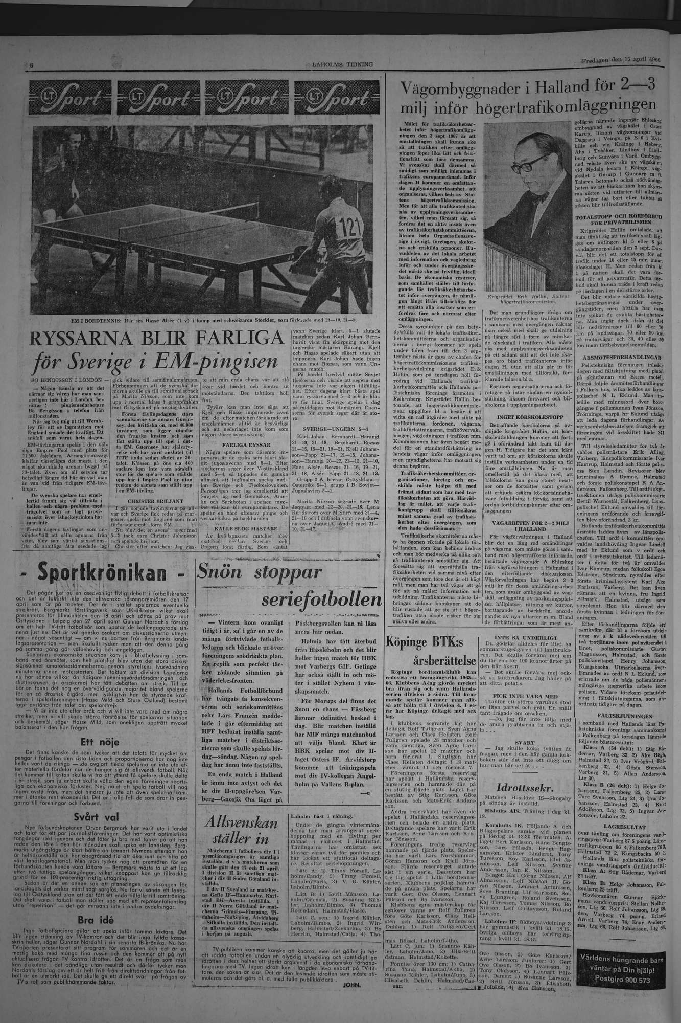 Laholms Tidning Fredag 15 april 1966, sida 6