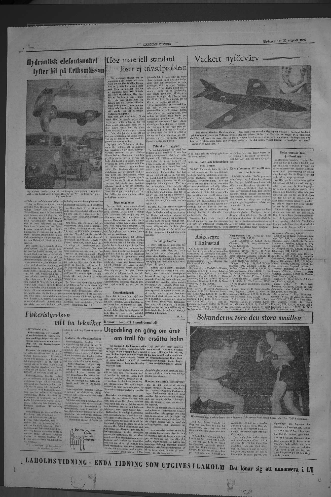 Laholms Tidning Tisdag 30 augusti 1955, sida 6