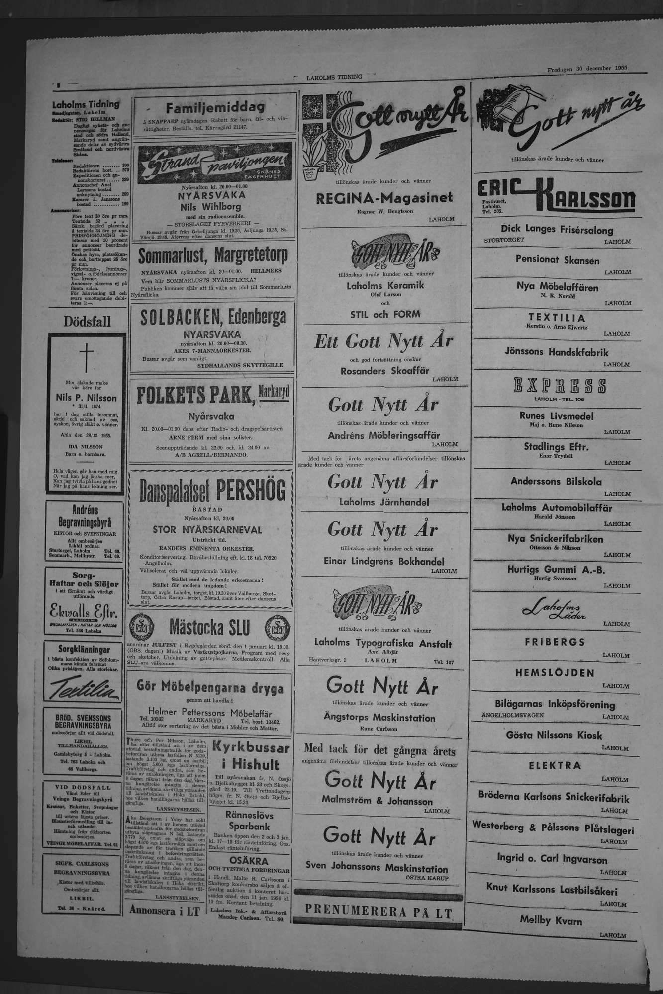Laholms Tidning Fredag 30 december 1955, sida 2