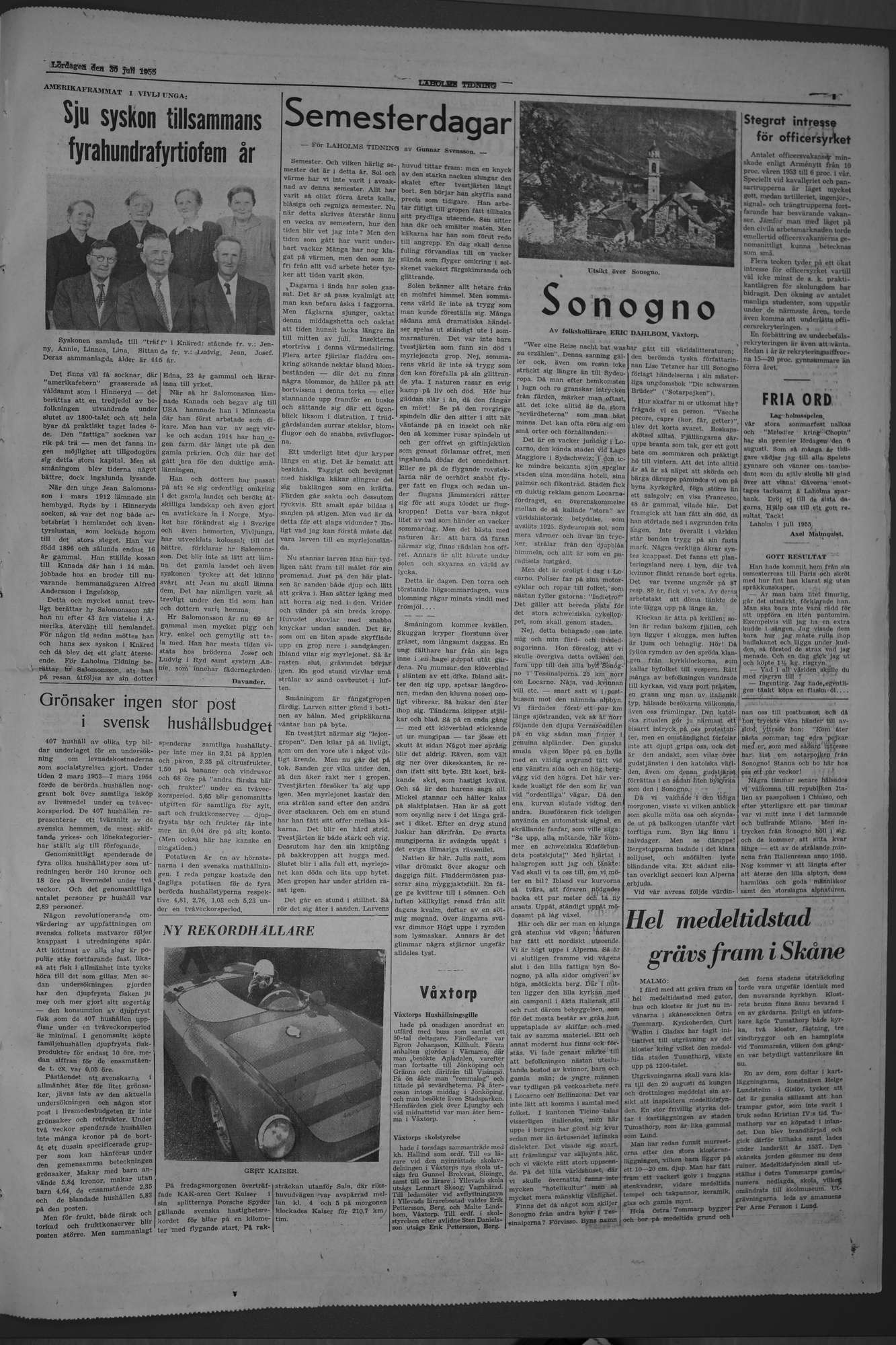 Laholms Tidning Lördag 30 juli 1955, sida 5