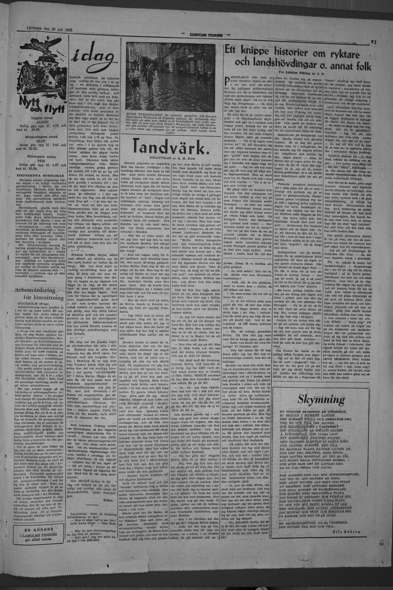 Laholms Tidning Lördag 30 juli 1955, sida 7