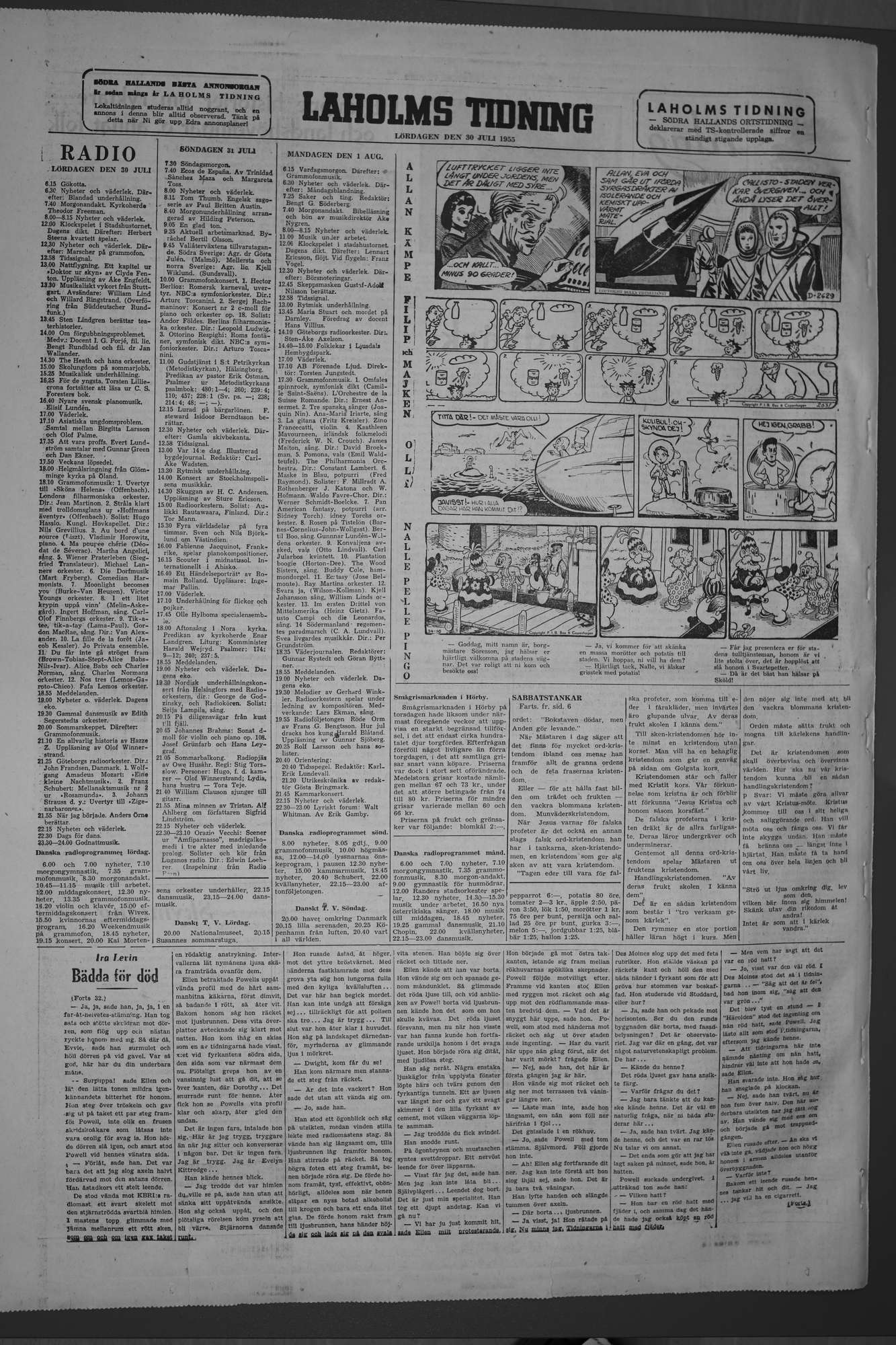 Laholms Tidning Lördag 30 juli 1955, sida 8