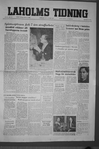 Förstasidan, Onsdag 30 mars 1955