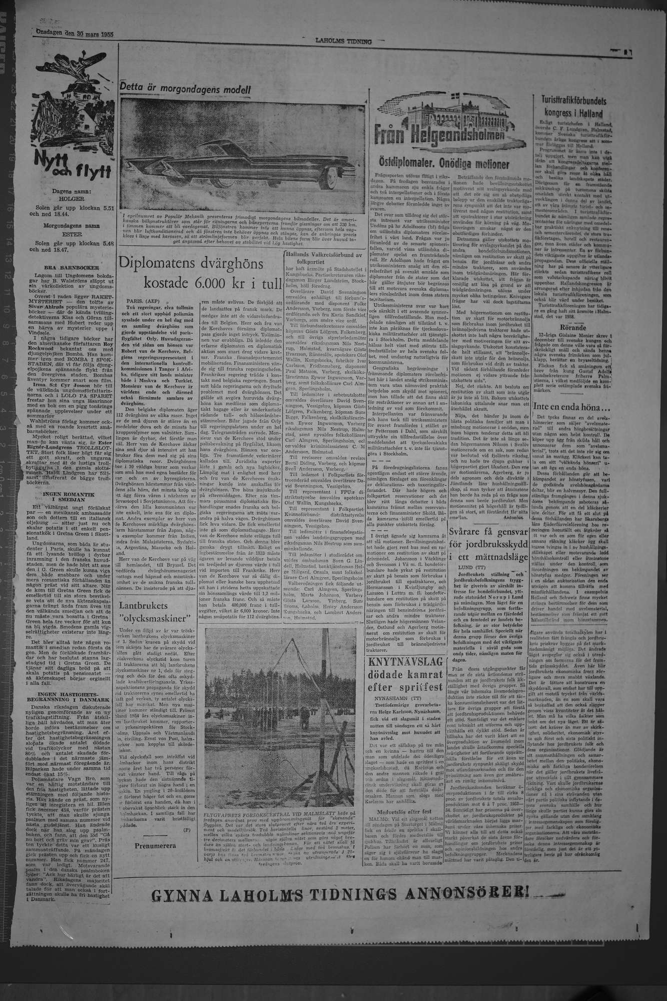 Laholms Tidning Onsdag 30 mars 1955, sida 5