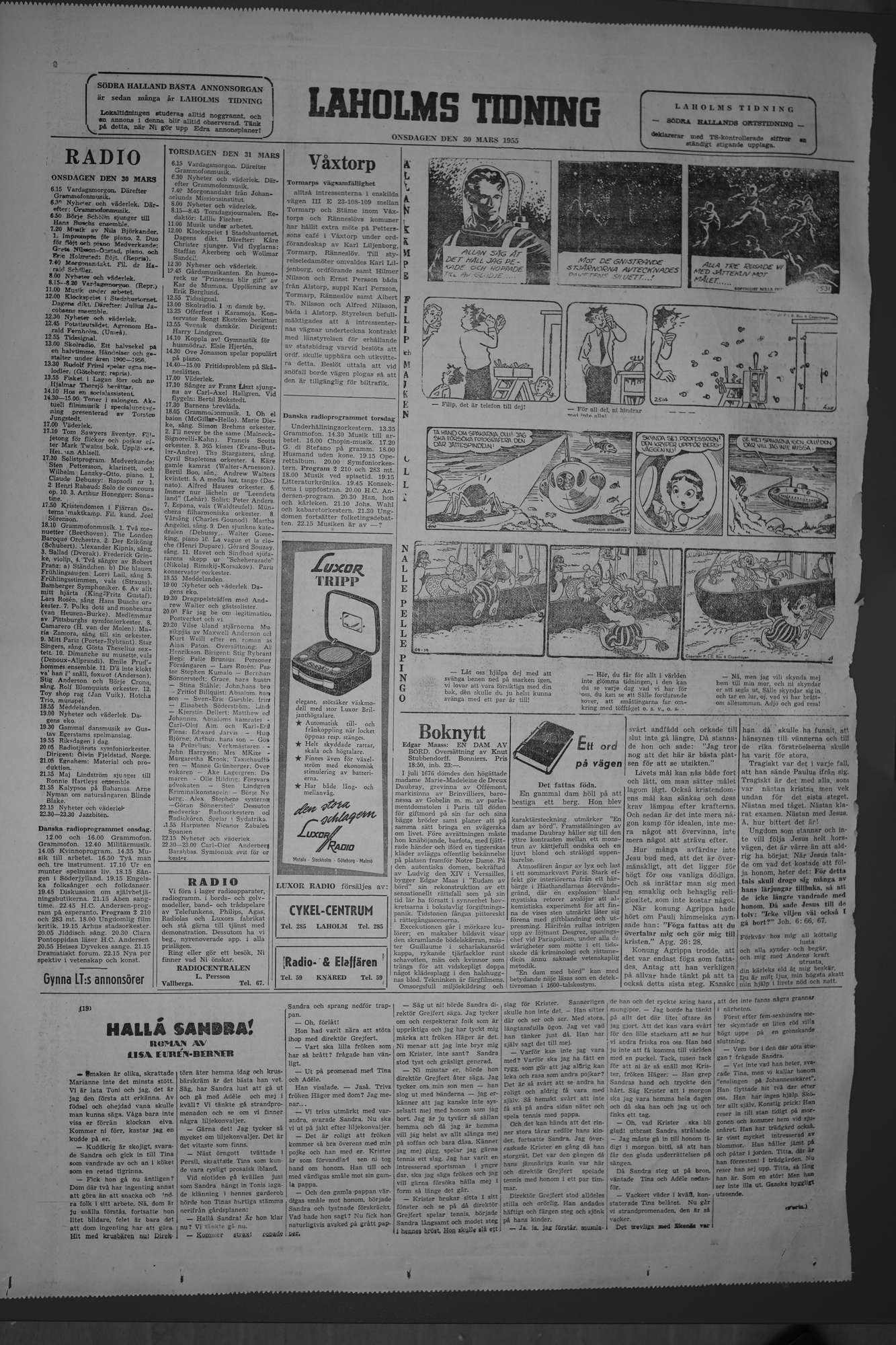 Laholms Tidning Onsdag 30 mars 1955, sida 6