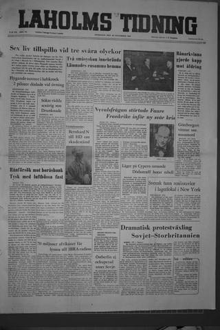Förstasidan, Onsdag 30 november 1955