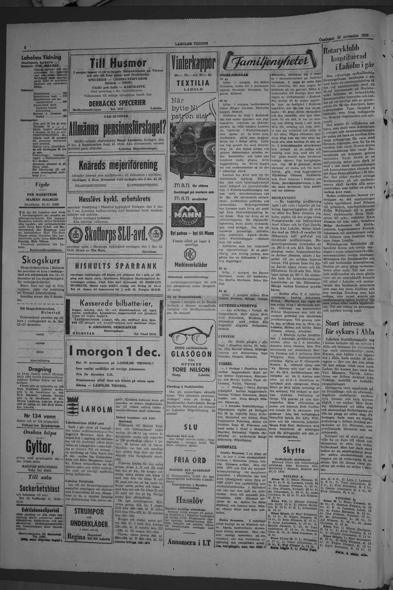 Laholms Tidning Onsdag 30 november 1955, sida 2