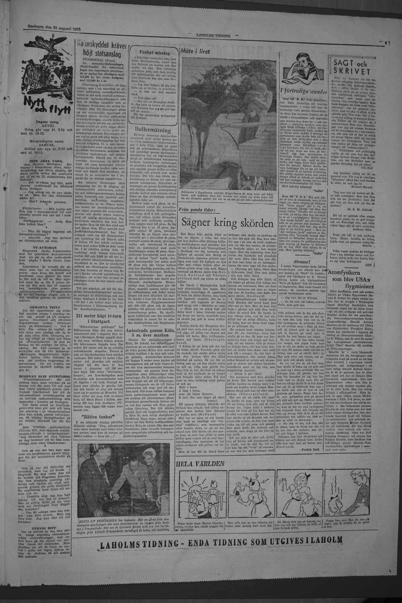 Laholms Tidning Onsdag 31 augusti 1955, sida 5