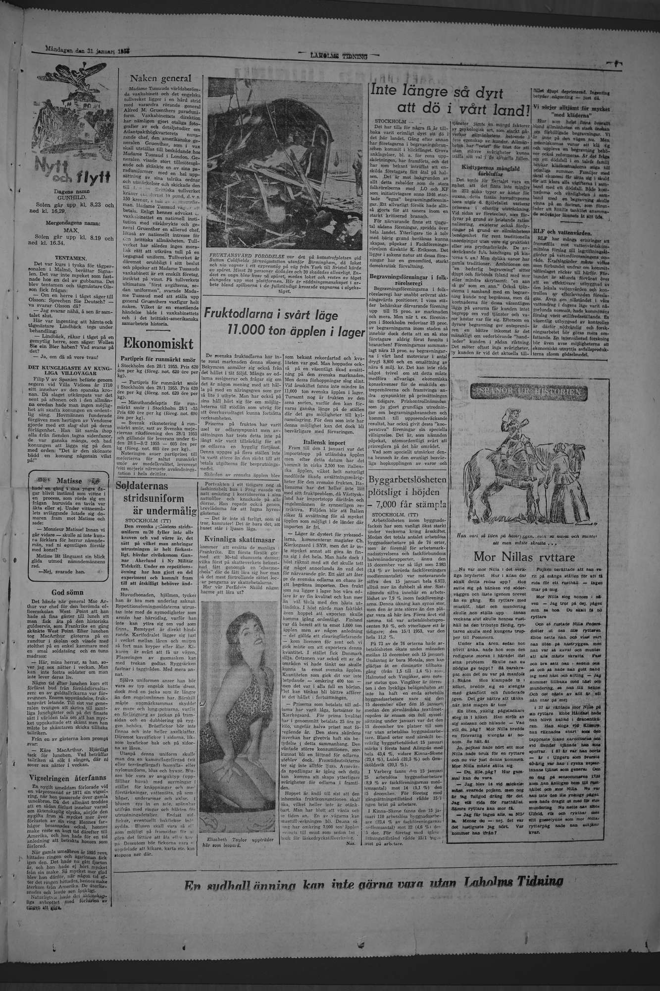 Laholms Tidning Måndag 31 januari 1955, sida 7