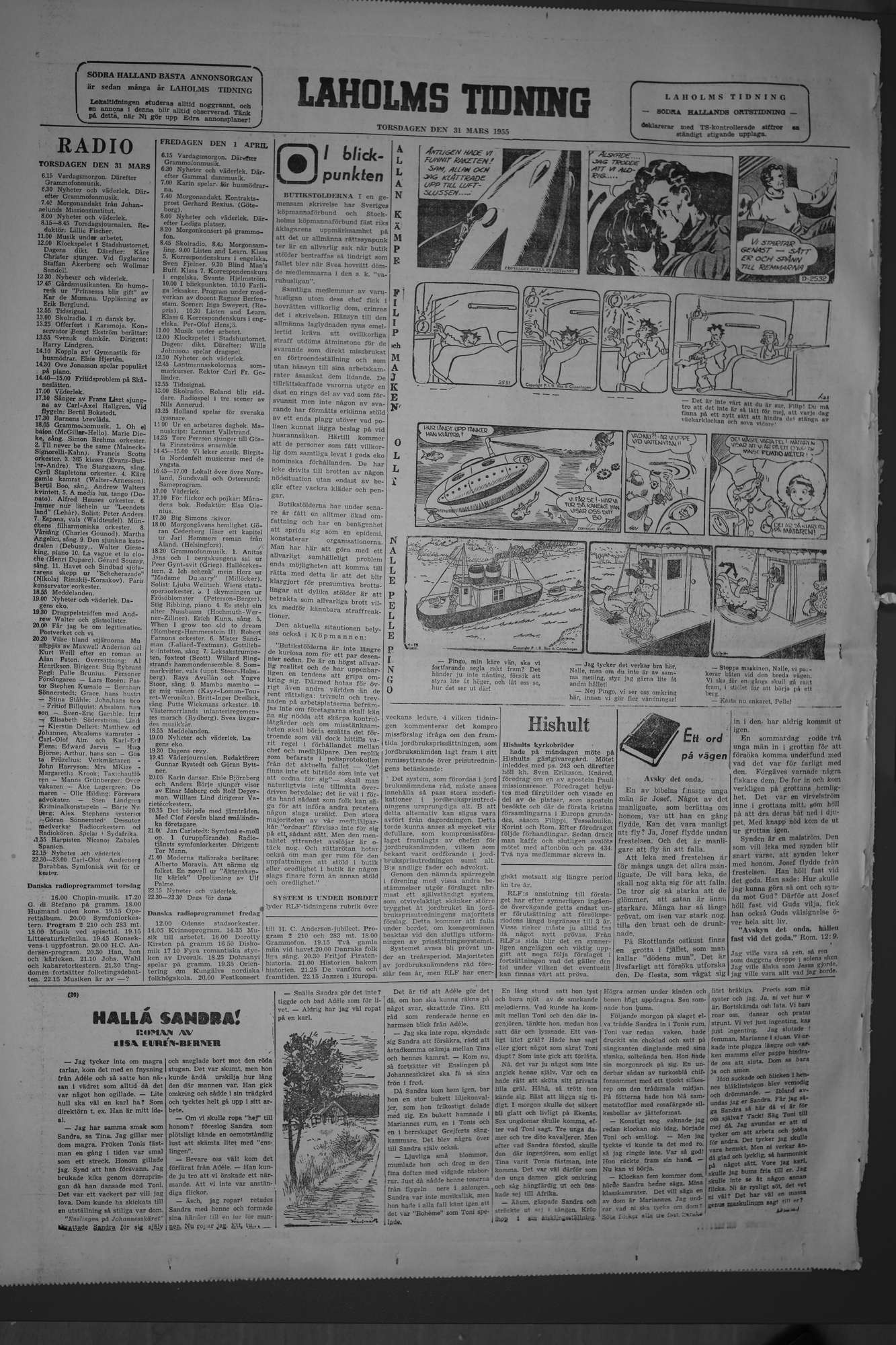Laholms Tidning Torsdag 31 mars 1955, sida 6