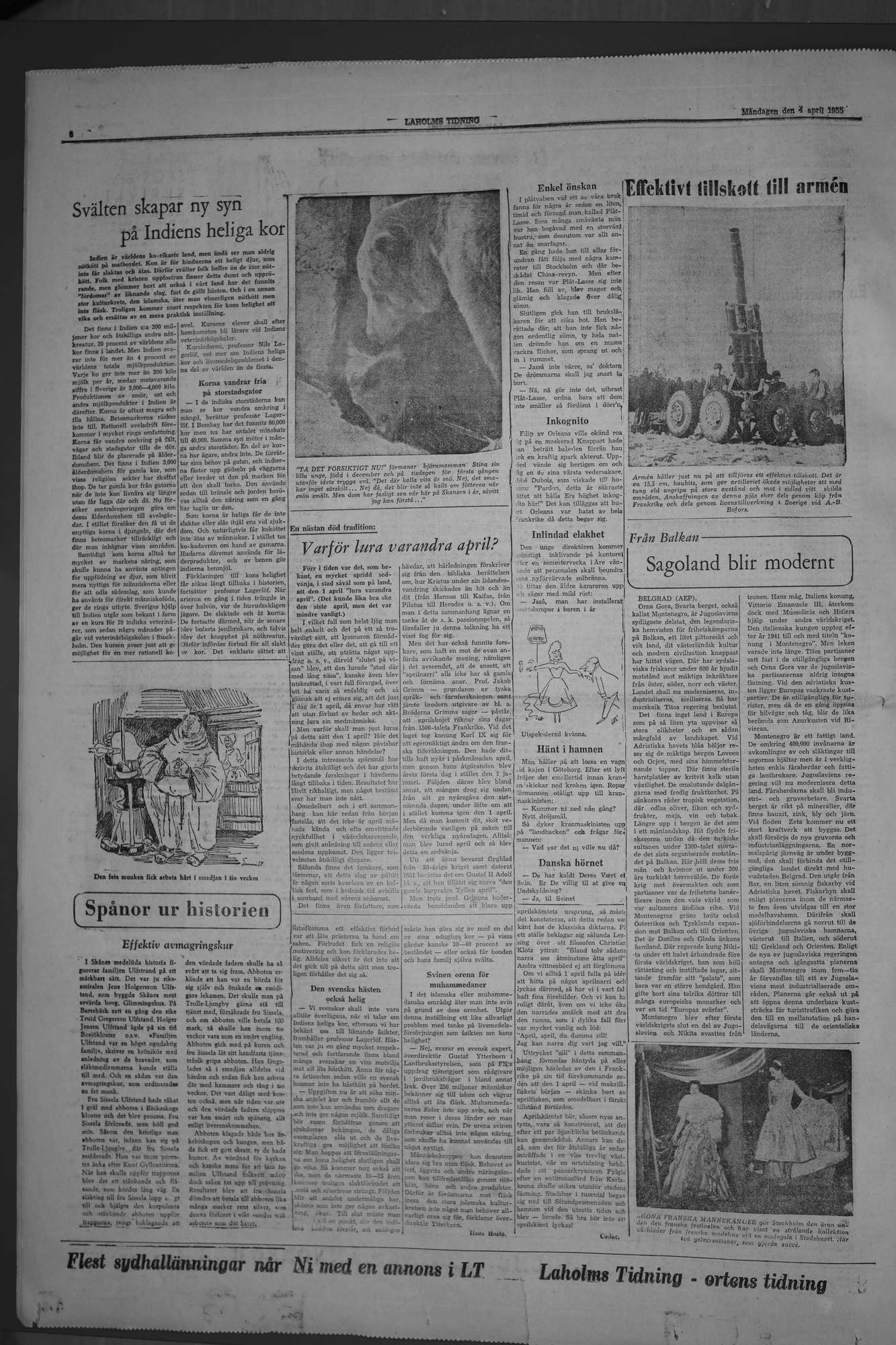 Laholms Tidning Måndag 4 april 1955, sida 6