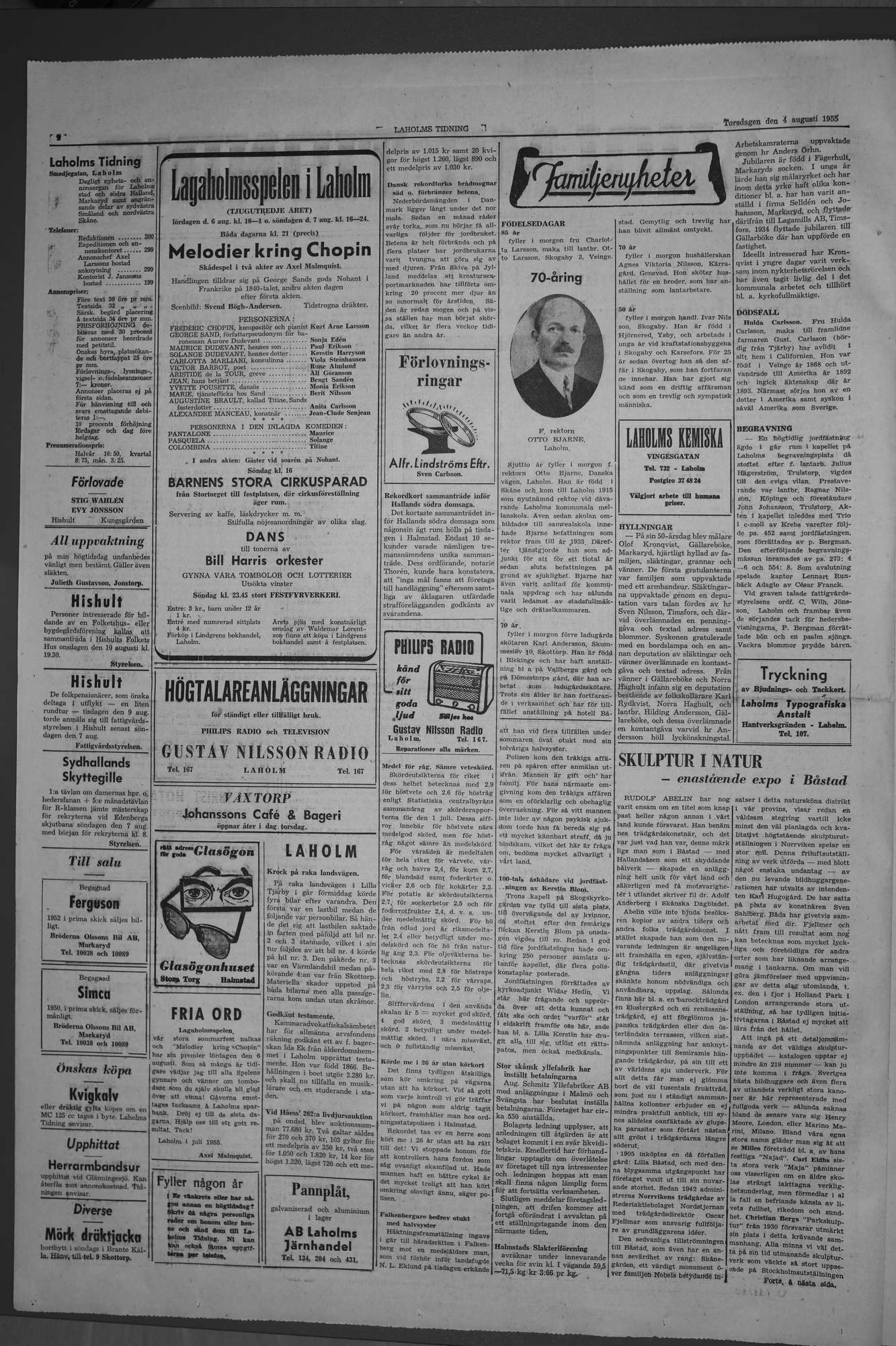 Laholms Tidning Torsdag 4 augusti 1955, sida 2