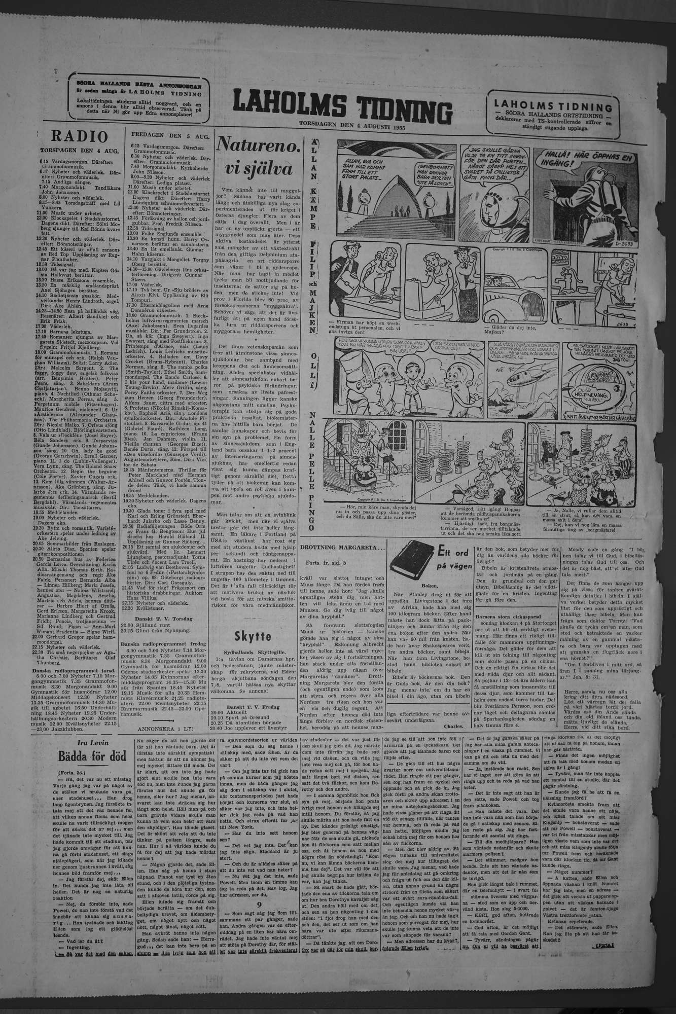 Laholms Tidning Torsdag 4 augusti 1955, sida 8
